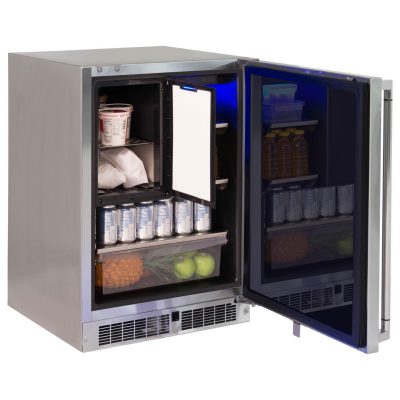 Lynx 24-Inch 4.9 Cu. Ft. Right Hinge Outdoor Rated Compact Refrigerator With Freezer – LN24REFCR