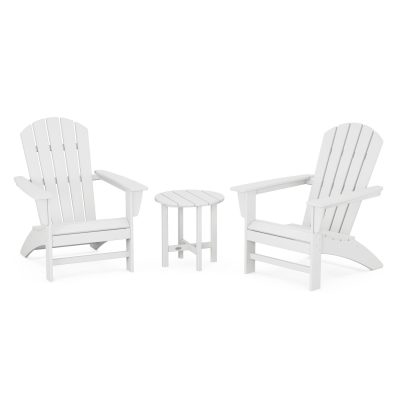 POLYWOOD Nautical 3-Piece Adirondack Set – White