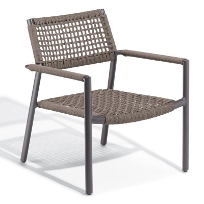 Eiland Composite Cord & Aluminum Club Chair in Carbon By Oxford Garden