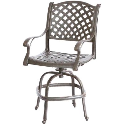 Darlee Nassau Cast Aluminum Patio Counter Height Swivel Bar Stool