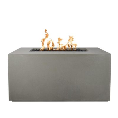 Pismo 48 Inch Match Light Rectangular GFRC Concrete Propane Fire Pit in Ash By The Outdoor Plus