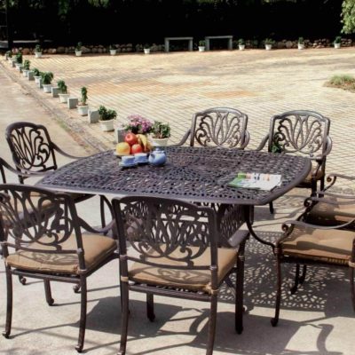 Darlee Elisabeth 9 Piece Cast Aluminum Patio Dining Set