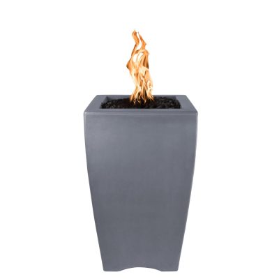 Baston 33 Inch Match Light Square GFRC Concrete Propane Fire Pillar in Gray By The Outdoor Plus