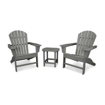 POLYWOOD South Beach Adirondack 3-Piece Set – Slate Grey