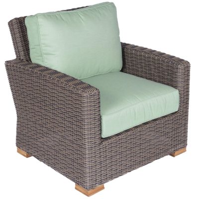 Sanibel Wicker Patio Club Chair W/ Sunbrella Canvas Spa Cushions By Royal Teak Collection