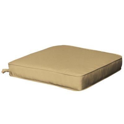 Sunbrella Canvas Wheat Medium Outdoor Replacement Seat Cushion W/ Piping By BBQGuys Signature