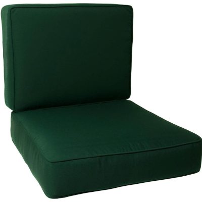 Sunbrella Canvas Forest Green Large Outdoor Replacement Club Chair Cushion Set W/ Piping By BBQGuys Signature