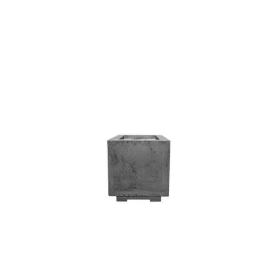 Windview 20 Inch Square GFRC Concrete Propane Fire Pit in Pewter By Lakeview Outdoor Designs