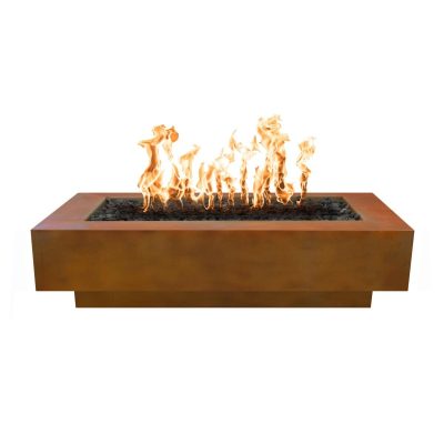 Coronado 48 Inch Match Light Rectangular Corten Steel Propane Fire Pit in Copper By The Outdoor Plus