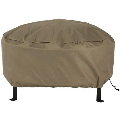 Ultimate Patio 40-Inch Heavy Duty Round Fire Pit Cover – Khaki