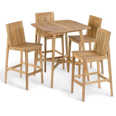 Islay 5 Pc Natural Teak Bar Set By Oxford Garden