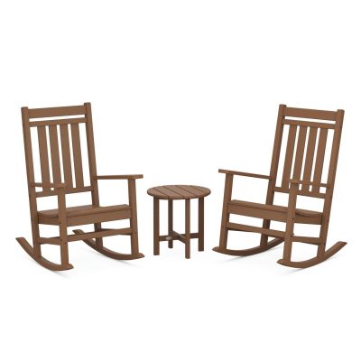 POLYWOOD Estate 3-Piece Rocking Chair Set – Teak