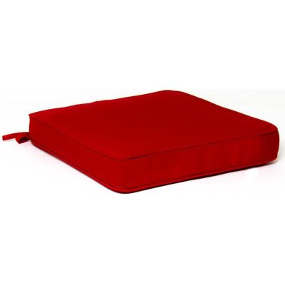 Sunbrella Canvas Jockey Red Medium Outdoor Replacement Seat Cushion W/ Piping By BBQGuys Signature