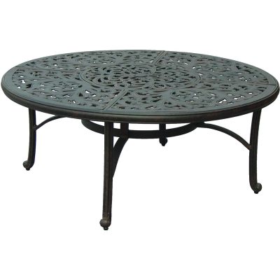 Darlee Series 80 52 Inch Cast Aluminum Patio Chat Table With Ice Bucket Insert