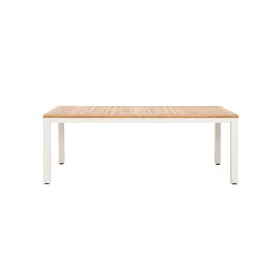 Paros 82 Inch Rectangular Dining Table in White By Teak + Table