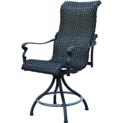 Darlee Victoria Resin Wicker Patio Counter Height Swivel Bar Stool