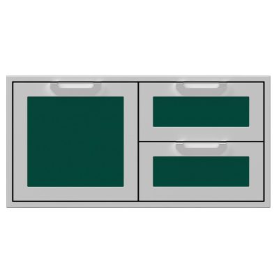 Hestan 42-Inch Double Drawer And Single Storage Door Combo – Grove – AGSDR42-GR