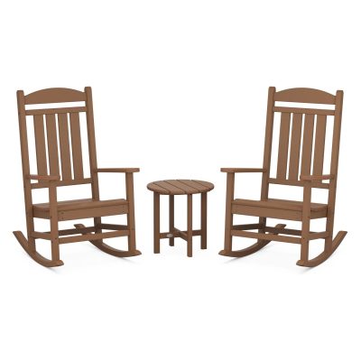 POLYWOOD Presidential 3-Piece Rocker Set – Teak