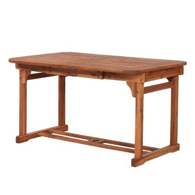 Ultimate Patio Horizon Way 55 X 35 Inch Rectangular Brown Acacia Patio Dining Table W/ Extension