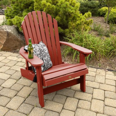 Lakeview King Dream Bay Folding & Reclining Adirondack Chair – Rustic Red