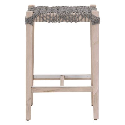 Blushing Bay Woven Rope Backless Counter Bar Stool in Dove By Lakeview