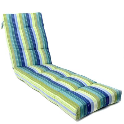 Sunbrella Seville Seaside Extra Long Outdoor Replacement Chaise Lounge Cushion By BBQGuys Signature