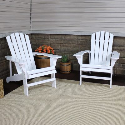 Ultimate Patio 2-Piece Wooden Adirondack Chair Set – White