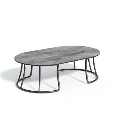 Malti 54 3/4 Inch Carbon Aluminum Coffee Table W/ Skyline HPL Table Top By Oxford Garden