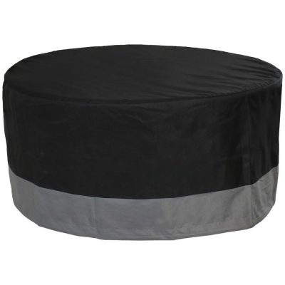 Ultimate Patio 80-Inch Round 2-Tone Outdoor Fire Pit Cover – Gray/Black