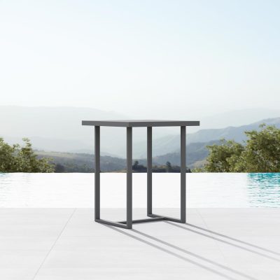 Pavia 35 Inch Charcoal Aluminum Bar Table By Azzurro Living