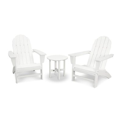 POLYWOOD Vineyard 3-Piece Adirondack Set – White