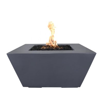 Redan 50 Inch Match Light Square GFRC Concrete Propane Fire Pit in Gray By The Outdoor Plus