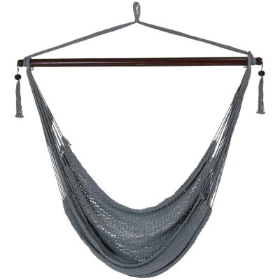 Ultimate Patio Extra Large Hanging Caribbean Hammock Chair – Gray