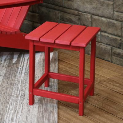 Ultimate Patio 14 3/4-Inch Square All-Weather Outdoor Side Table – Red