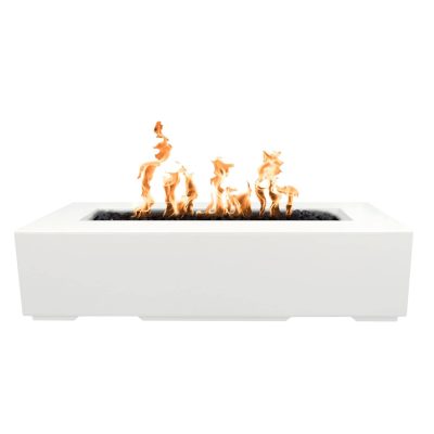 Regal 48 Inch Match Light Rectangular GFRC Concrete Natural Gas Fire Pit in Limestone By The Outdoor Plus