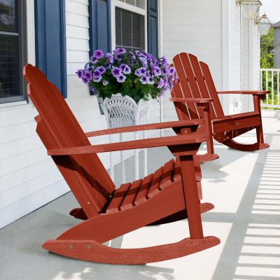 Lakeview Paradise Key Adirondack Rocking Chair – Rustic Red