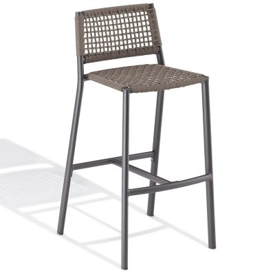 Eiland Composite Cord & Aluminum Bar Stool in Mocha/Carbon By Oxford Garden