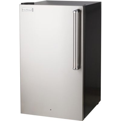 Fire Magic 20-Inch 4.0 Cu. Ft. Premium Left Hinge Compact Refrigerator – Stainless Steel Door / Black Cabinet – 3598-DL