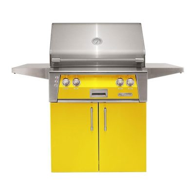 Alfresco ALXE 30-Inch Freestanding Natural Gas Grill With Rotisserie in Traffic Yellow – ALXE-30C-NG-S1023