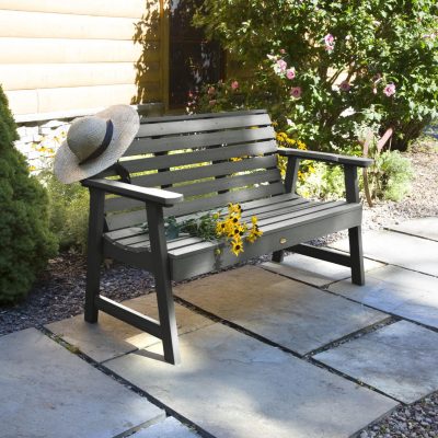 Lakeview Elm Pointe 4-Foot Garden Bench – Coastal Teak