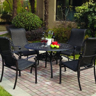 Darlee Victoria 5 Piece Resin Wicker Patio Dining Set