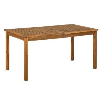 Ultimate Patio Camille Way 60 X 34 Inch Rectangular Brown Acacia Patio Dining Table