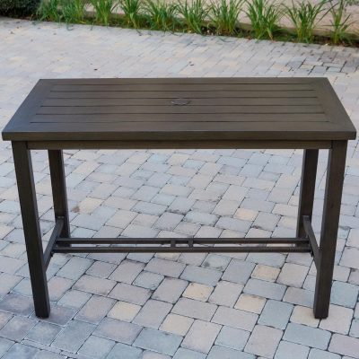 Darlee Brooklyn 58 X 28-Inch Cast Aluminum Patio Rectangular Counter Height Serving Table