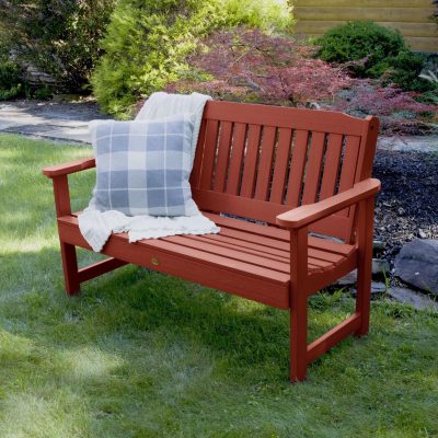 Lakeview 4-Foot Hart Lane Garden Bench – Rustic Red