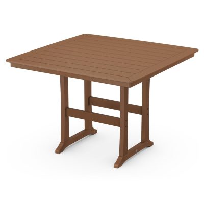 POLYWOOD Nautical Trestle 59-Inch Bar Table – Teak