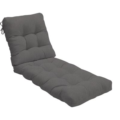 Sunbrella Canvas Charcoal Extra Long Outdoor Replacement Chaise Lounge Cushion By BBQGuys Signature