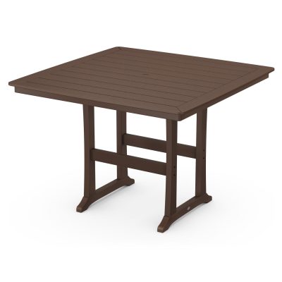 POLYWOOD Nautical Trestle 59-Inch Bar Table – Mahogany