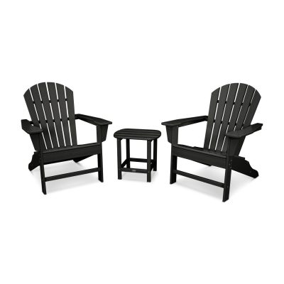 POLYWOOD South Beach Adirondack 3-Piece Set – Black