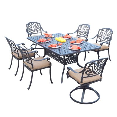 Darlee Elisabeth 7 Piece Cast Aluminum Patio Dining Set