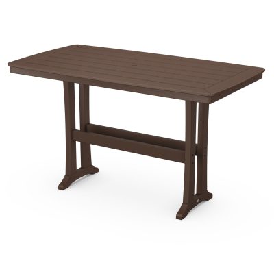 POLYWOOD Nautical Trestle 38 X 73-Inch Bar Table – Mahogany